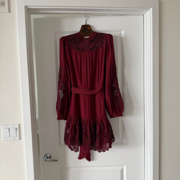 Farm Rio Long Sleeve Lace Detail Mini Dress - Picture 8 of 9